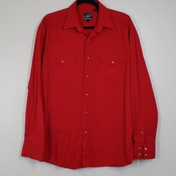 Roper Red Pearl Snap Western Shirt Medium Southwestern Men's Size Medium - Picture 2 of 11